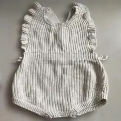 mamamaku アイボリー フリルロンパース 70