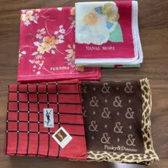 ハンカチ4点 renoma HANAEMORI YSL Pinky&Dianne