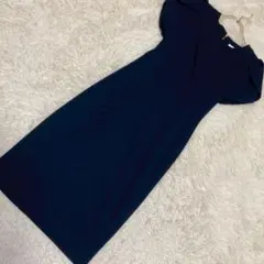 《美品》 Calvin Klein ワンピース ネイビー 2 お呼ばれ 上品