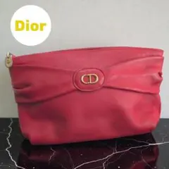 クリスチャン ディオール　CD　クラッチバッグ　ハンドバッグ　赤　バッグ　レザー