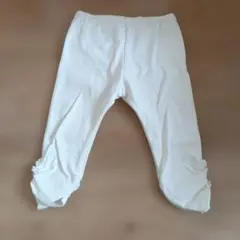 ホワイトリブ編みスパッツ フリル付き