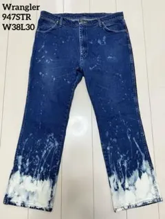 W38L30 Wrangler ヴィンテージデニム 947STR ペイント加工