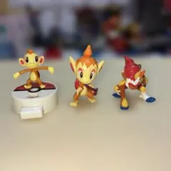 【当時物】ポケモン　ミニフィギュア3点セット　モンコレ　ヒコザル、ゴウカザル