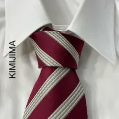TG724 KIMIJIMA ストライプ ジャガード シルク ネクタイ 日本製
