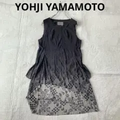 希少 ヨウジヤマモト シルク ノースリーブ ワンピース グラデーション 日本製のサムネイル