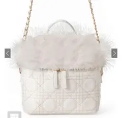 GRL dd468 2Wayファーキルティングバニティバッグ