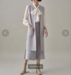 美品】niana ベージュ×ミント ベルスリーブ スリット ドレス - メルカリ