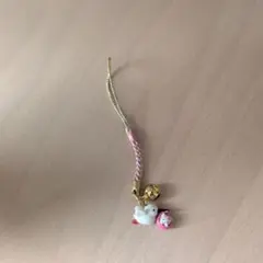 【美品】コウノトリキティちゃん 根付け ストラップ