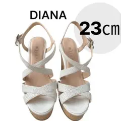 DIANA ダイアナ ウェッジソールサンダル ホワイト 23cm