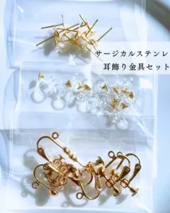 サージカルステンレス耳飾り金具セット