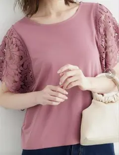 美品！ROPE' PICNIC レースカットソー ピンク 38