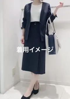 スーツカンパニー　スカートセットアップ　ネイビー