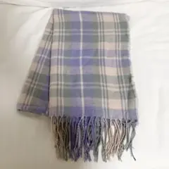 マフラー チェック パープル ピンク グレー 韓国風 通学 女子 制服