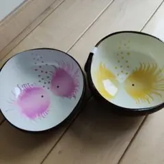 ココナッツボウル 2個セット 魚柄　飾り皿のサムネイル
