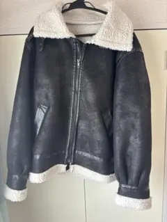 ZARA ダブルフェイスフェイクムートンフードジャケット Lサイズ - メルカリ