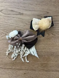 ナチュラル系　ヘアアクセ・ブローチセット