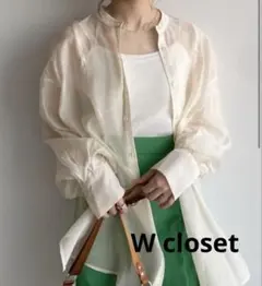 w closet バンドカラーシャツブラウス
