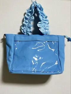 ザッカマート A4多機能2WAYハンドルフリルトートバッグ サックス