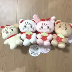 【新品】mikko いちごマスコットぬいぐるみ 全4種コンプリート