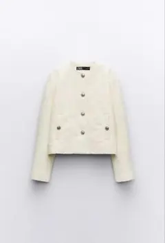 ZARA テクスチャーショートジャケット ZARA テクスチャー ショートジャケット ブラック - メルカリ