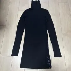 ジョリーデイズ ブラックタートルネックセーター リブニット 黒 2