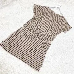 ビームスハート　ボーダーカットソー　ミニワンピース　フレンチスリーブ