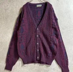 ヴィンテージ ニットカーディガン L レトロCORDOBA カーディガン　古着