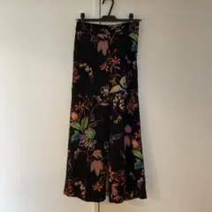 カラフル花柄フレアカジュアルパンツ