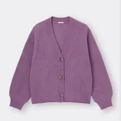 パフィータッチパフスリーブカーディガン パープル GU