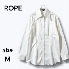 ★美品★【ROPE】トップス　長袖　ブラウス　ポリエステル M ホワイトのサムネイル