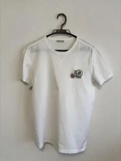 人気☆ モンクレール ホワイト Tシャツ S ワッペン ダブルロゴ 4S22 