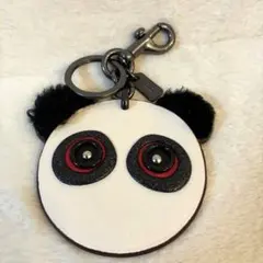 【希少・極美品】COACH コーチ パンダ レザー シアリング バッグチャーム