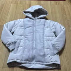 新品☆コムサイズム　ライトグレー　タフタ×スエードタッチ 中綿ブルゾン150㎝