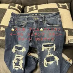 ⭐️大人気　デニム⭐️アメリカンイーグル　ジェギング　スキニー　ダメージ　US８