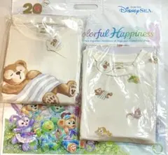 ダッフィー ジェラートピケ ルームウェアセット 長袖 総柄ワンピース 2点セット