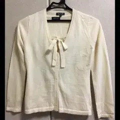 ★新品未使用 INDIVI 5号 アイボリー リボンアンサンブル カーディガン★