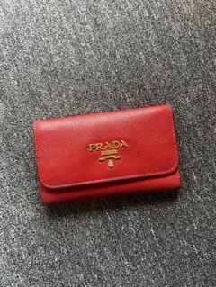 PRADA ネイビー サフィアーノレザー キーケース - メルカリ