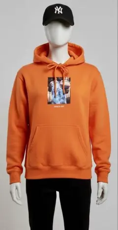 H&M オレンジ リラックスフィット パーカー US S
