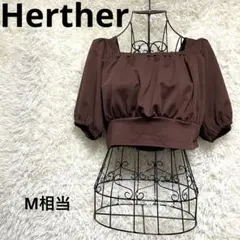 Herther. レディースカットソー 半袖 パフスリーブ スクエアネックのサムネイル