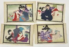 稀少】江戸期 浮世絵 春画 9枚セット 巨匠 歌麿・北斎・国芳・英泉 他