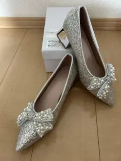 シルバーグリッターパンプス 38サイズ