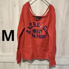American Eagle トレーナー ロンT 赤 長袖 【M】 古着
