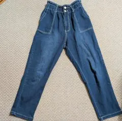 【美品】グローバルワーク ☆ハイウエストストレッチ デニムパンツ☆ウエストゴム