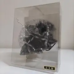 日本製♡セレモニーコサージュ　オーガンジー・レース　黒ブラック×シルバー