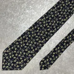 Chloe クロエ ネクタイ 総柄 ネイビー シルク 花柄 フラワー HOMME