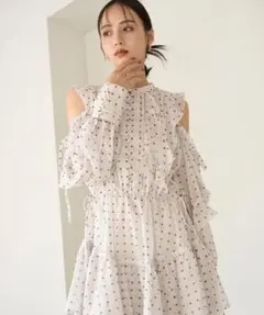 2026年最新】snidel スナイデル プリントフリルシフォンミニワンピース