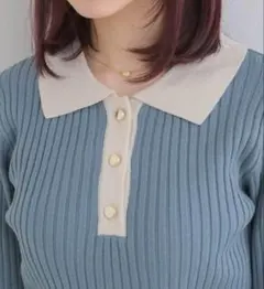 ems excite 襟付きリブニット