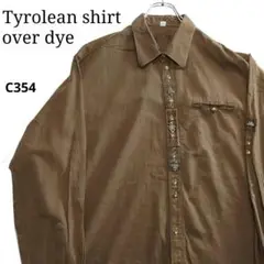 【ゆるだぼ】Tyrolean shirt チロリアンシャツ 後染めブラウン 長袖