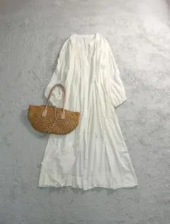 kuga handmade フレンチリネン カシュクールワンピース - メルカリ