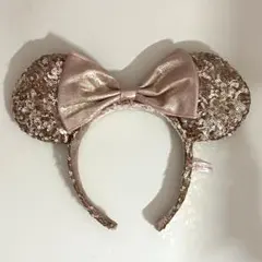 東京ディズニーリゾート カチューシャ スパンコール ミニー ピンクゴールド